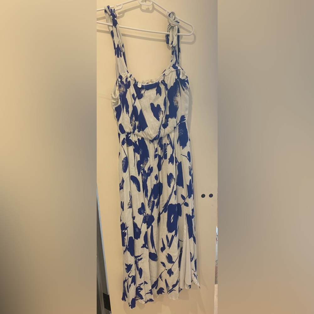 Jason Wu Collective Blue Floral Tie Strap Dress